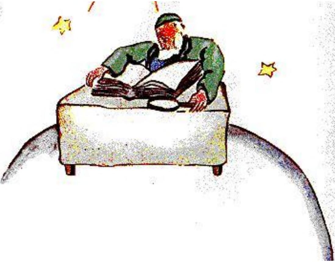 原版插图（page 35）："瞧！一个探险家！"——第 330 号小行星的地理学家
